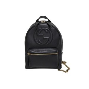 GUCCI Soho Interlocking GG Backpack Black Leather